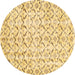 Round Machine Washable Abstract Brown Contemporary Rug, wshcon398brn