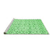 Sideview of Machine Washable Abstract Emerald Green Contemporary Area Rugs, wshcon398emgrn