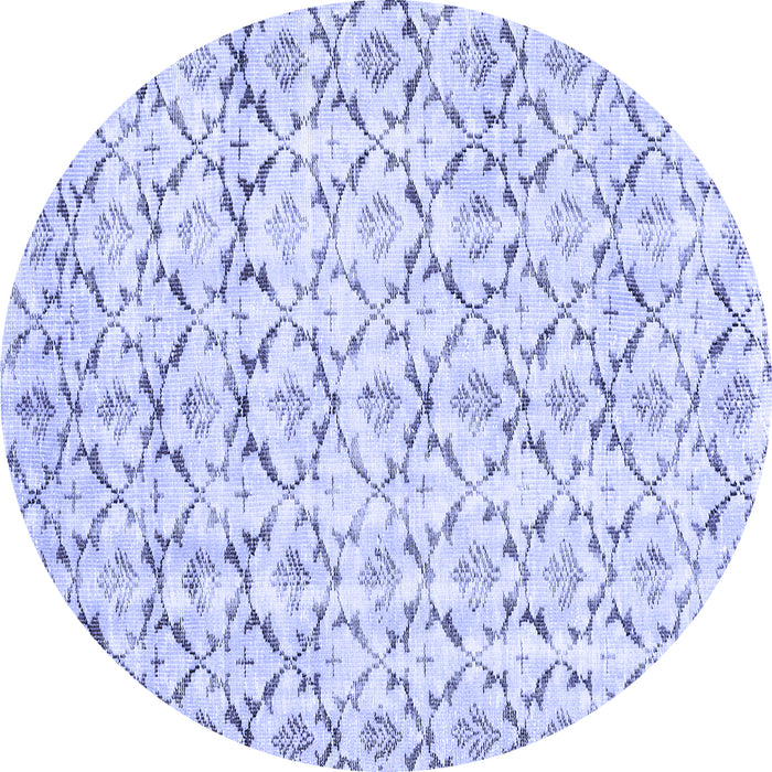 Round Machine Washable Abstract Blue Contemporary Rug, wshcon398blu