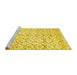 Sideview of Machine Washable Abstract Yellow Contemporary Rug, wshcon398yw