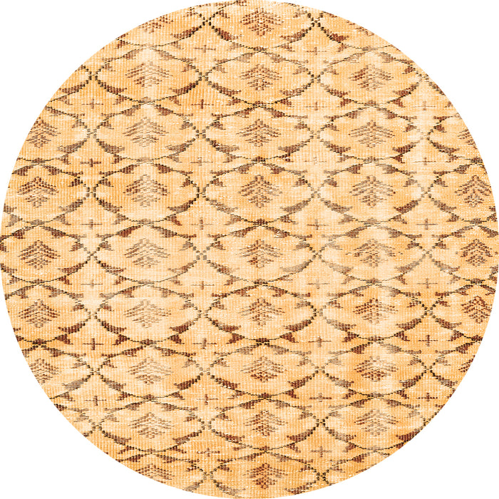 Square Abstract Orange Contemporary Rug, con398org