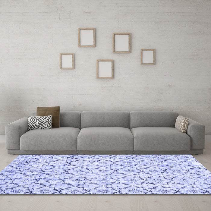 Machine Washable Abstract Blue Contemporary Rug in a Living Room, wshcon398blu
