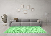 Machine Washable Abstract Emerald Green Contemporary Rug, wshcon398emgrn