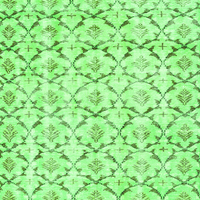 Serging Thickness of Machine Washable Abstract Green Contemporary Area Rugs, wshcon398grn