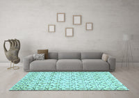 Machine Washable Abstract Light Blue Contemporary Rug, wshcon398lblu