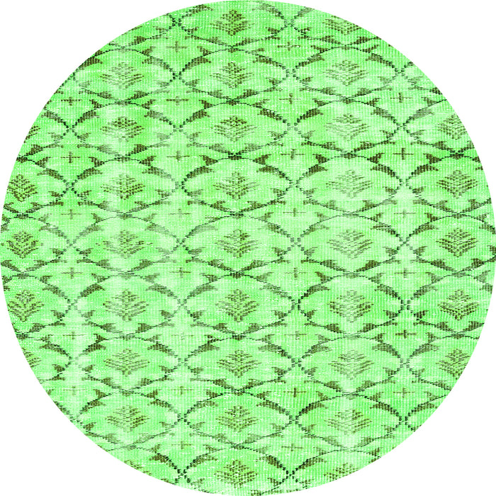 Square Abstract Green Contemporary Rug, con398grn