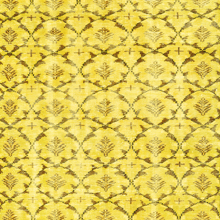 Machine Washable Abstract Yellow Contemporary Rug, wshcon398yw