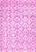 Machine Washable Abstract Pink Contemporary Rug, wshcon398pnk