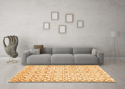 Machine Washable Abstract Orange Contemporary Area Rugs in a Living Room, wshcon398org