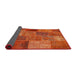 Thickness of Contemporary Red Patchwork Rug, con399