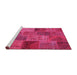 Sideview of Machine Washable Patchwork Pink Transitional Rug, wshcon399pnk
