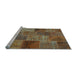 Sideview of Machine Washable Patchwork Light Blue Transitional Rug, wshcon399lblu