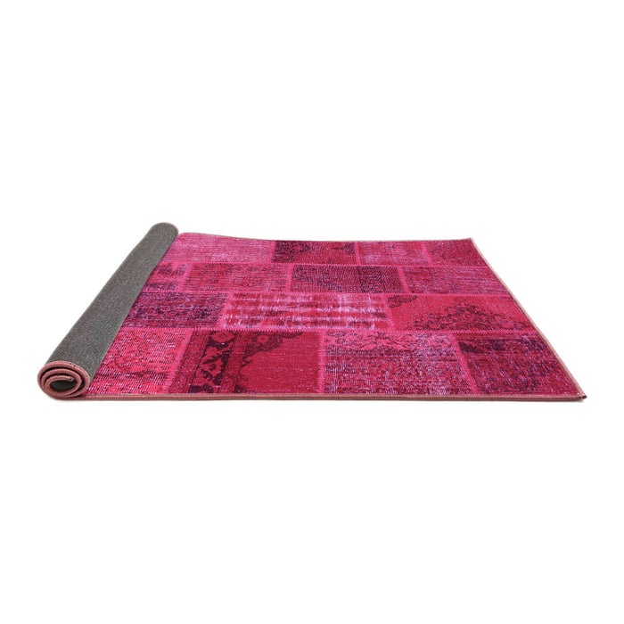 Sideview of Patchwork Pink Transitional Rug, con399pnk