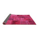 Sideview of Patchwork Pink Transitional Rug, con399pnk