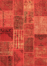 Patchwork Orange Transitional Rug, con399org