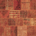 Square Patchwork Brown Transitional Rug, con399brn