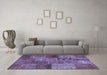 Machine Washable Patchwork Blue Transitional Rug in a Living Room, wshcon399blu