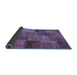 Sideview of Patchwork Blue Transitional Rug, con399blu