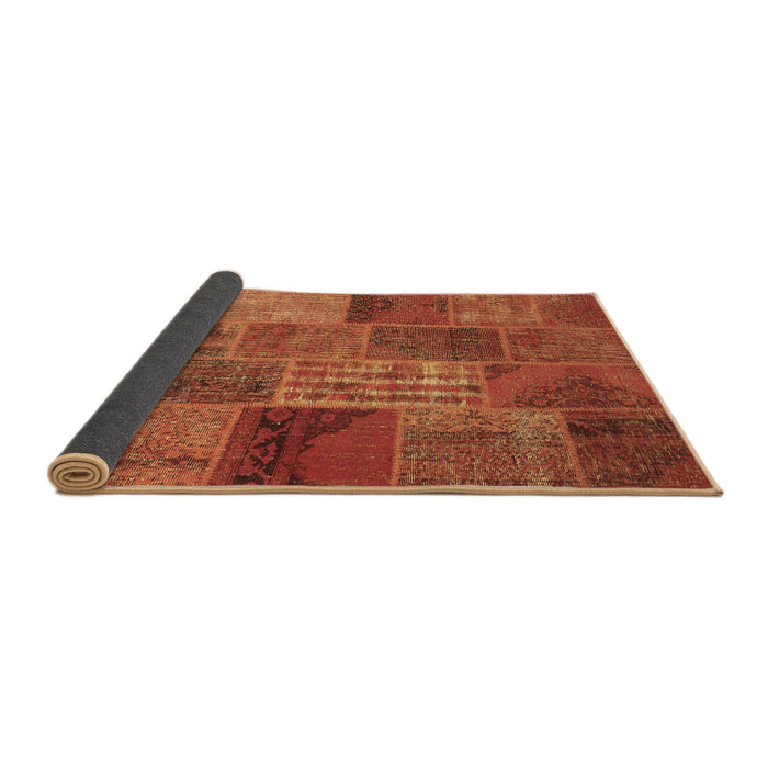 Sideview of Patchwork Brown Transitional Rug, con399brn