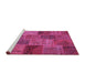 Sideview of Machine Washable Patchwork Purple Transitional Area Rugs, wshcon399pur