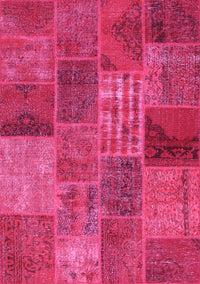 Patchwork Pink Transitional Rug, con399pnk