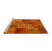 Sideview of Machine Washable Patchwork Yellow Transitional Rug, wshcon399yw