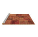 Sideview of Machine Washable Patchwork Brown Transitional Rug, wshcon399brn