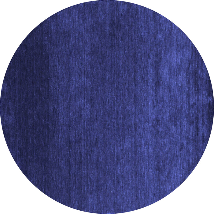 Round Machine Washable Abstract Blue Contemporary Rug, wshcon39blu