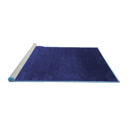 Sideview of Machine Washable Abstract Blue Contemporary Rug, wshcon39blu