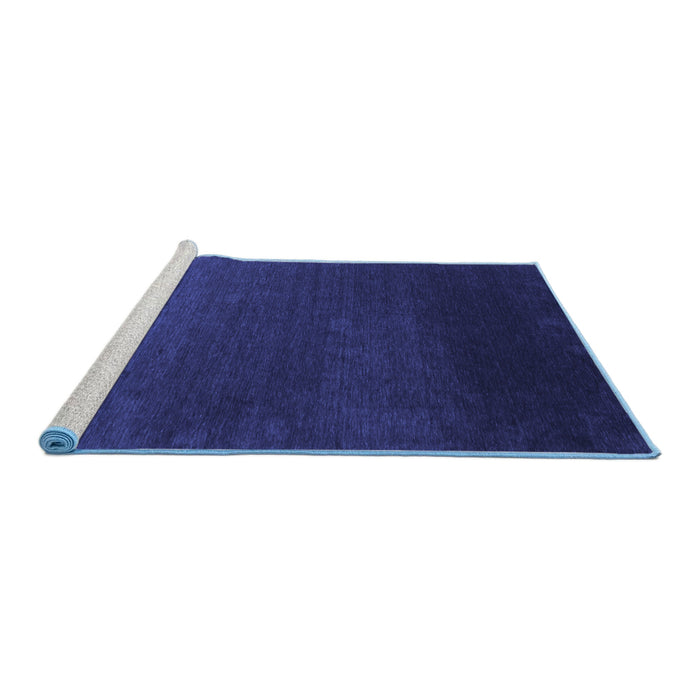 Sideview of Machine Washable Abstract Blue Contemporary Rug, wshcon39blu