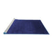 Sideview of Machine Washable Abstract Blue Contemporary Rug, wshcon39blu