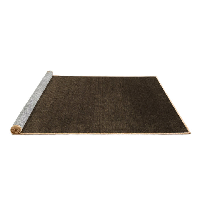 Sideview of Machine Washable Abstract Brown Contemporary Rug, wshcon39brn