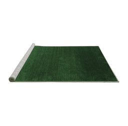 Sideview of Machine Washable Abstract Emerald Green Contemporary Area Rugs, wshcon39emgrn