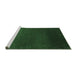 Sideview of Machine Washable Abstract Emerald Green Contemporary Area Rugs, wshcon39emgrn