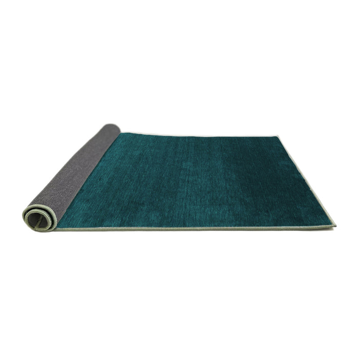 Sideview of Abstract Turquoise Contemporary Rug, con39turq