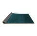 Sideview of Abstract Turquoise Contemporary Rug, con39turq