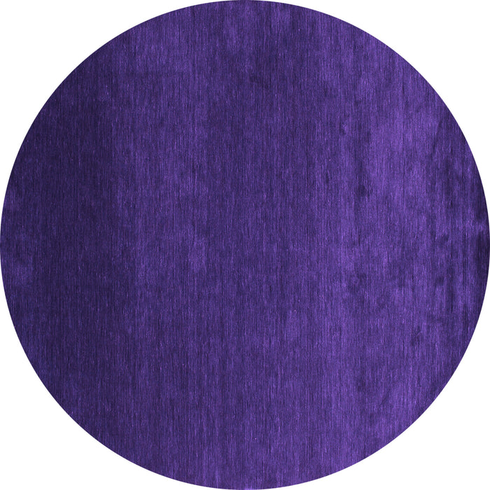 Round Machine Washable Abstract Purple Contemporary Area Rugs, wshcon39pur
