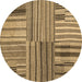 Round Abstract Brown Contemporary Rug, con400brn