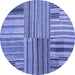 Round Abstract Blue Contemporary Rug, con400blu