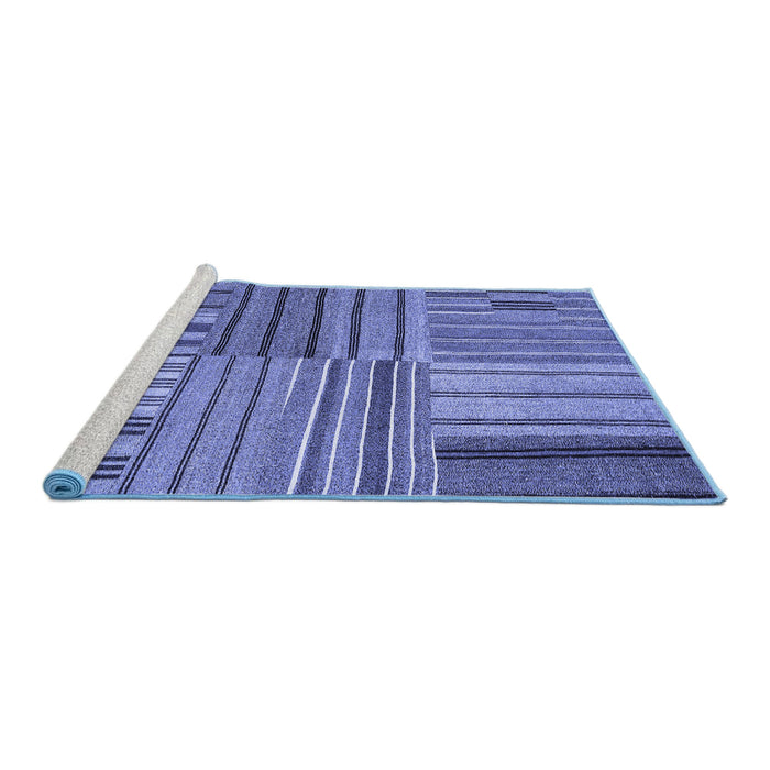 Sideview of Machine Washable Abstract Blue Contemporary Rug, wshcon400blu