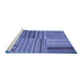 Sideview of Machine Washable Abstract Blue Contemporary Rug, wshcon400blu