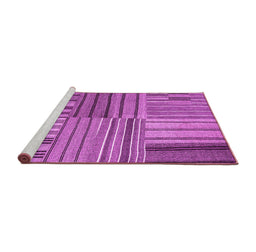 Sideview of Machine Washable Abstract Pink Contemporary Rug, wshcon400pnk