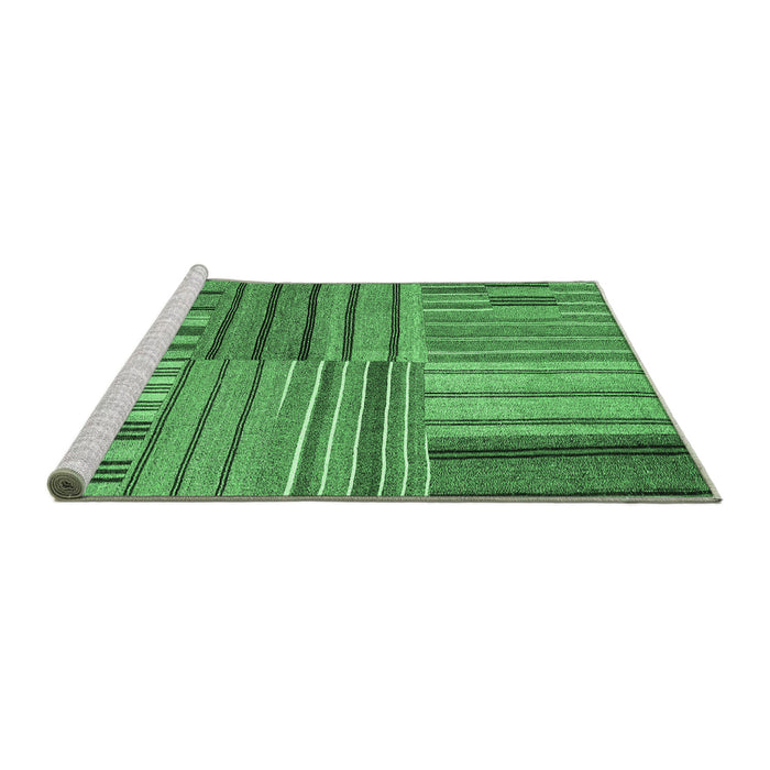 Sideview of Machine Washable Abstract Emerald Green Contemporary Area Rugs, wshcon400emgrn