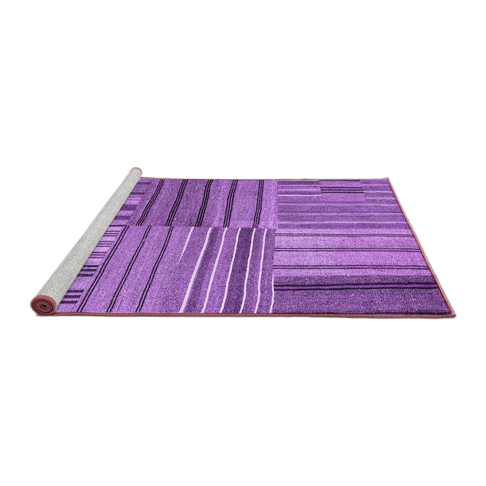 Sideview of Machine Washable Abstract Purple Contemporary Area Rugs, wshcon400pur