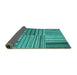 Sideview of Abstract Turquoise Contemporary Rug, con400turq