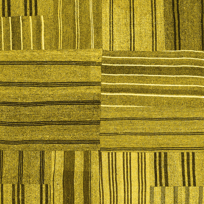 Machine Washable Abstract Yellow Contemporary Rug, wshcon400yw