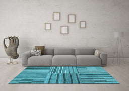 Machine Washable Abstract Light Blue Contemporary Rug in a Living Room, wshcon400lblu