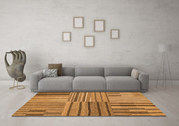 Machine Washable Abstract Orange Contemporary Area Rugs in a Living Room, wshcon400org
