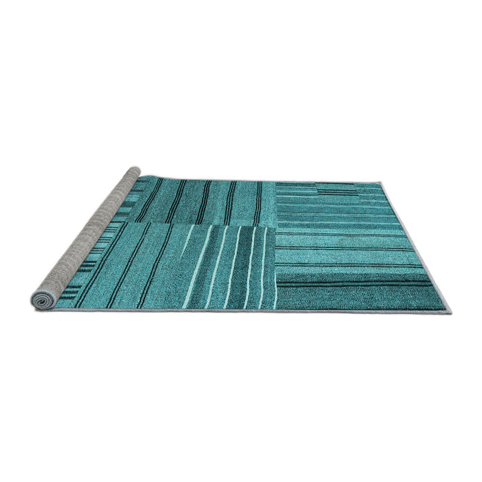 Sideview of Machine Washable Abstract Light Blue Contemporary Rug, wshcon400lblu
