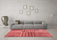 Machine Washable Abstract Red Contemporary Rug, wshcon400red